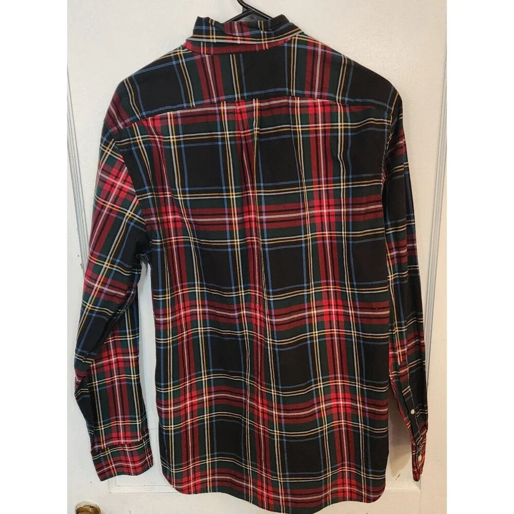 J. Crew 100's 2-Ply Yarns Classic Fit Plaid Button-Down Men Shirt Size M
